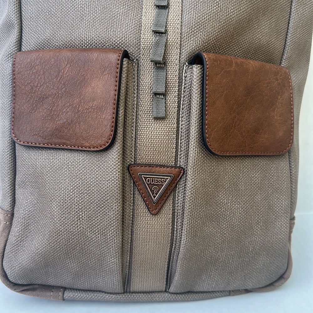 New AUTHENTIC GUESS Cargo /Military Leather Backpack - Picture 3 of 15